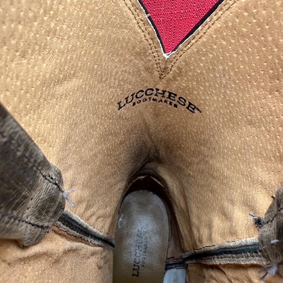 Lucchese alligator print Black and Brown Cowboy Boots with Decorative Stitching - Picture 11 of 11